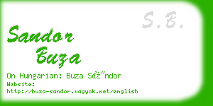 sandor buza business card